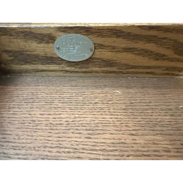 Wood Baker 2 Drawer Furniture Regency Rosewood Drop Leaf Writing Desk Table For Sale - Image 7 of 7