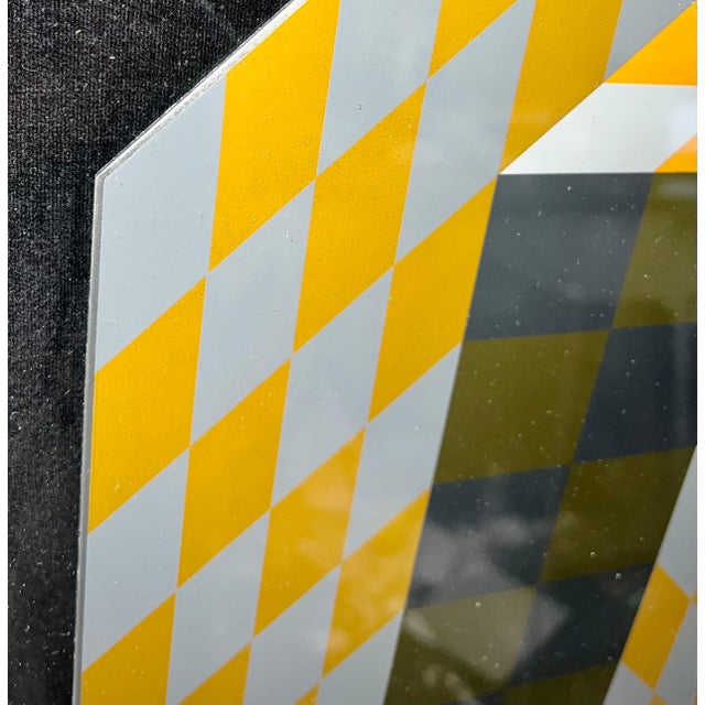 Victor Vasarely, 1970's Enamel Metal Vasarely Silkscreen Screenprint Axo Kinetic Op Art Sculpture, c.1970's For Sale In Miami - Image 6 of 9