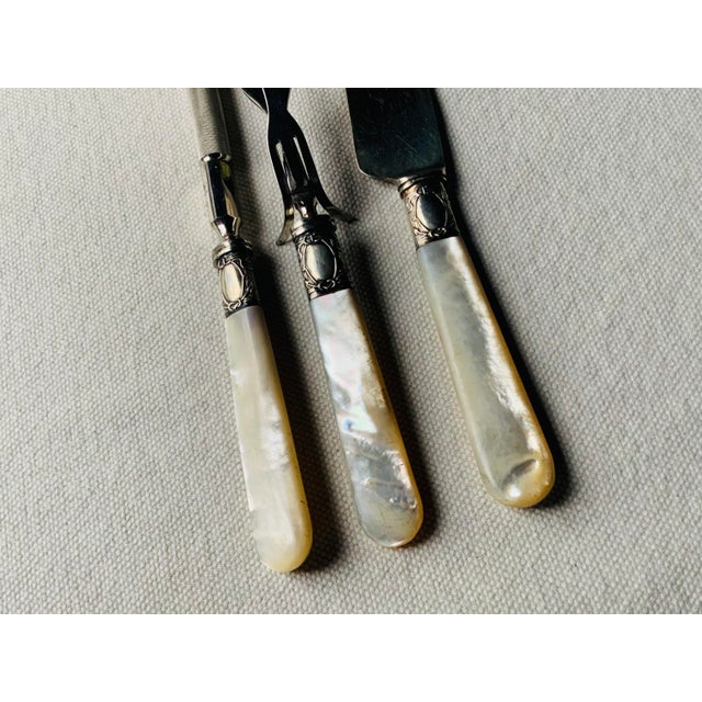 1900 - 1909 1900s Spaulding & Co. Sterling Silver & Mother-of-Pearl Carving Set | Gilded Age | Nantucket Estate For Sale - Image 5 of 18