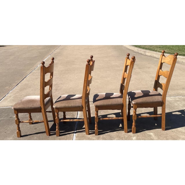 Mid 20th Century French Country Ladderback Dining Chairs- Set of 4 For Sale - Image 5 of 11