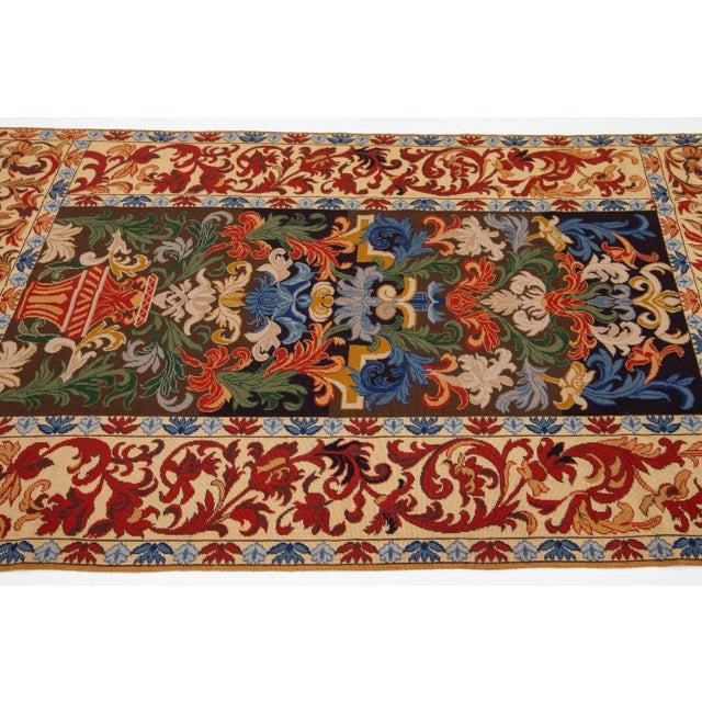 1960s 1960s Vintage Needlepoint Handmade Geometric Multicolor Wool Rug For Sale - Image 5 of 7