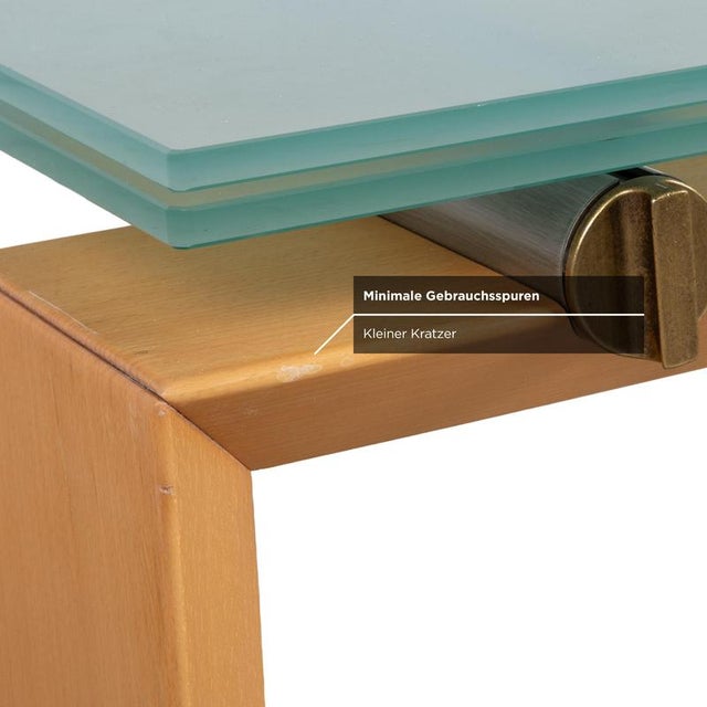 Wooden Stilt Dining Table with Glass from Desalto For Sale - Image 10 of 14