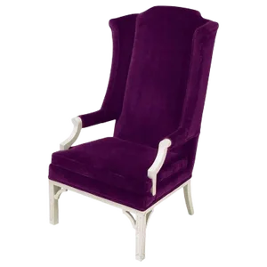 Erwin-Lambeth Plum Velvet Neo-Chippendale Wing Chair