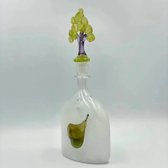 Rare Beautiful Decanter with Glass Stopper in the shape of Tree. This Decanter made in Venice, Murano. Attributed to...
