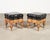 Traditional Pair of Empire Aesthetic Leather Giltwood Ottoman Footstools For Sale - Image 3 of 18