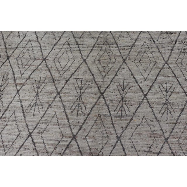 Modern Wool Rug With Diamond Design by Keivan Woven Arts 10'2 X 13'6 For Sale - Image 9 of 12
