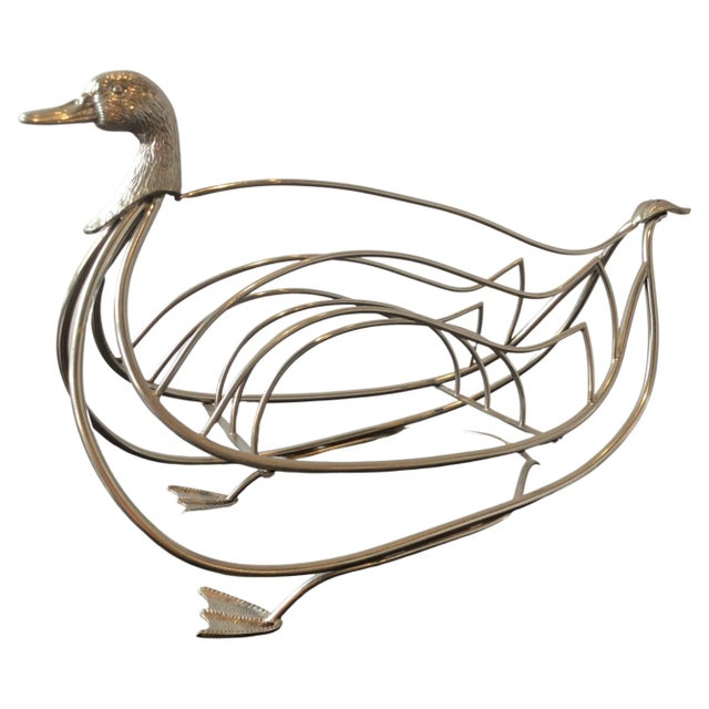 1960s, Maison Jansen Style Italian Chrome Swan Magazine Rack For Sale - Image 10 of 10
