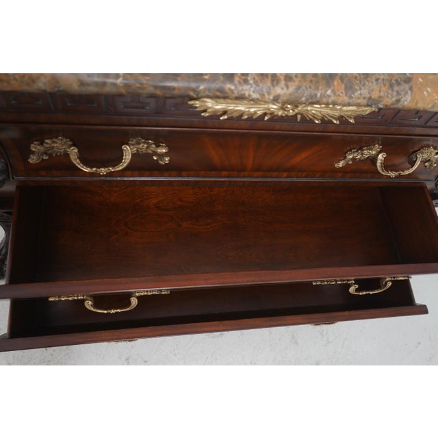 Maitland - Smith Maitland-Smith French Empire Style Marble Top Mahogany Chest For Sale - Image 4 of 18