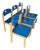 Stacking Dining Chairs in Beech, 1980s, Set of 6 For Sale