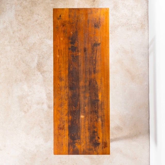 Brown 1940’s French Bobbin Leg Mid Oak Kitchen Dining Table For Sale - Image 8 of 9