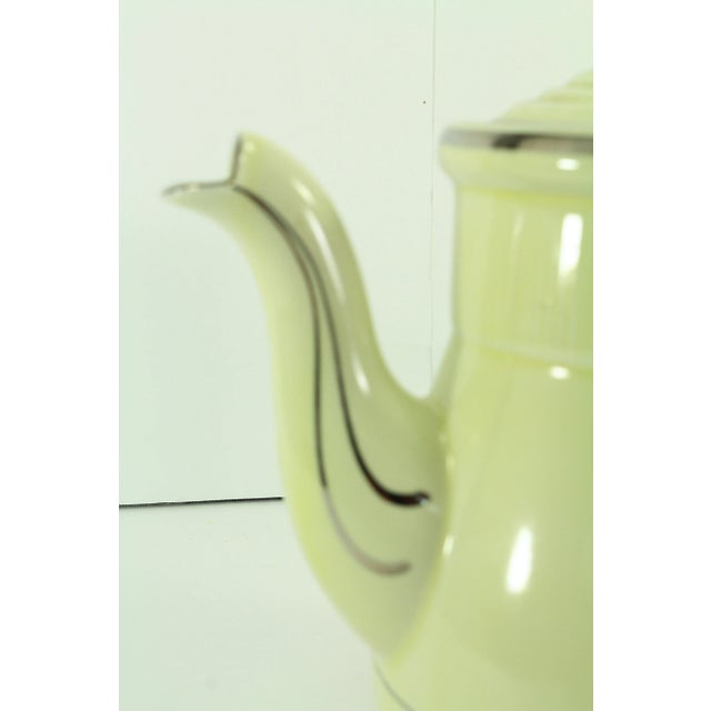 Antique White 1930's Hall's Silhouette 8 Cups Medallion Coffee Pot, Tavern Scene For Sale - Image 8 of 13