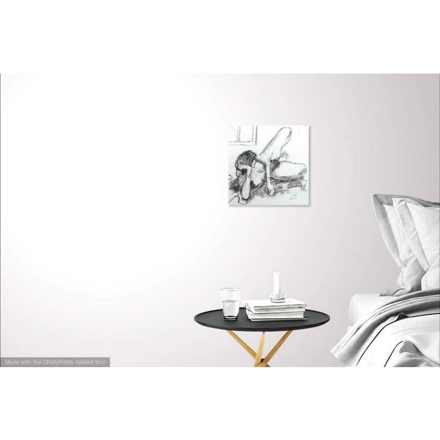 Charcoal drawing of a lovely model by American artist Martha Holden. Signed "Holden" lower right. She trained at Cranbrook...