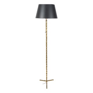 Brass Imitating Bamboo Floor Lamp, 1950s For Sale
