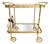Mid-Century Rolling Serving Cart in Openwork Brass and Glass, 1960s For Sale