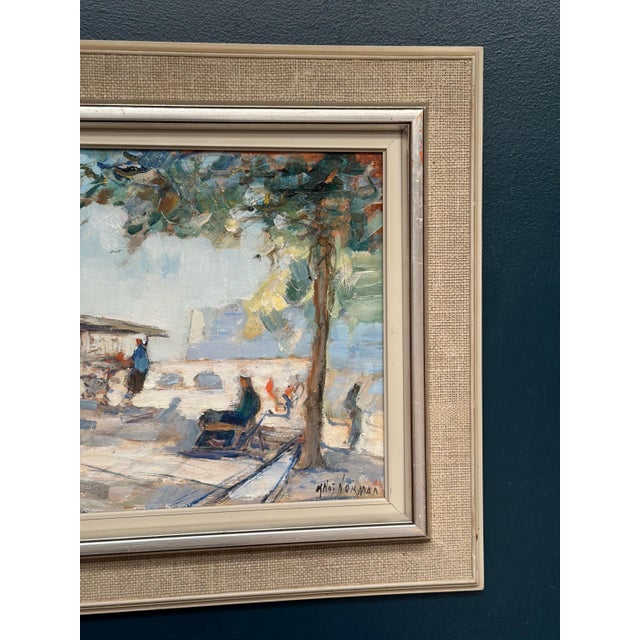 Knut Norman, City Motif, 1950s, Oil Painting on Panel, Framed For Sale - Image 8 of 14