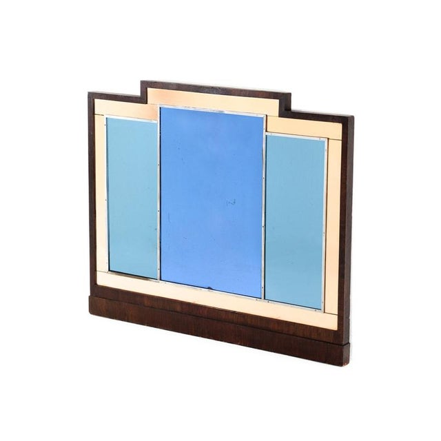 An outstanding and original early 1920’s art deco mirror salvaged from a london restaurant. The mirror has a large oak...