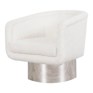 Mid-Century Chrome Swivel Lounge Chair by Leon Rosen for Pace Collection, 1970s For Sale