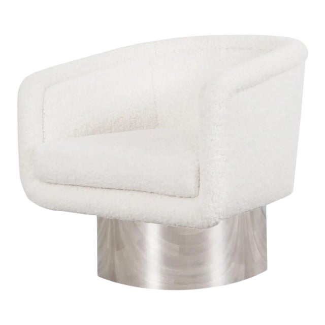 Mid-Century Chrome Swivel Lounge Chair by Leon Rosen for Pace Collection, 1970s For Sale