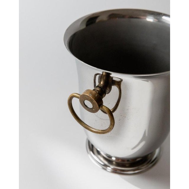 Metal Vintage Silver-Plated Wine Cooler from Jean Couzon, 1980s For Sale - Image 7 of 11