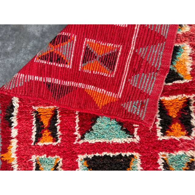 Textile 1980s Moroccan Vintage Colorful Rug - 3'1" X 7'1" Ft For Sale - Image 7 of 8