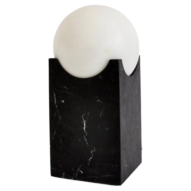 Handmade Small Eclipse Lamp in Black Marquina Marble from Fiam For Sale