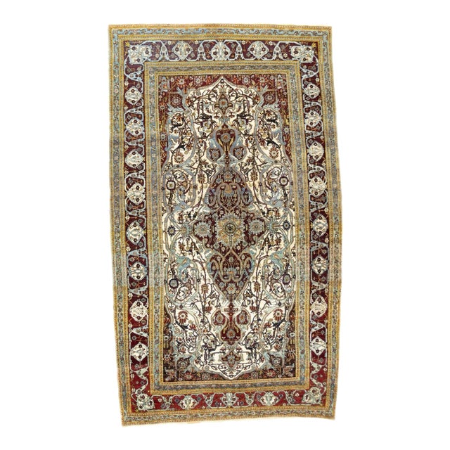 Antique Mohtasham Kashan Rug 4'9'' x 8'1'' For Sale