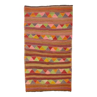 Boho Colorful 20th Century Turkish Kilim - 6'9" x 9'6" For Sale