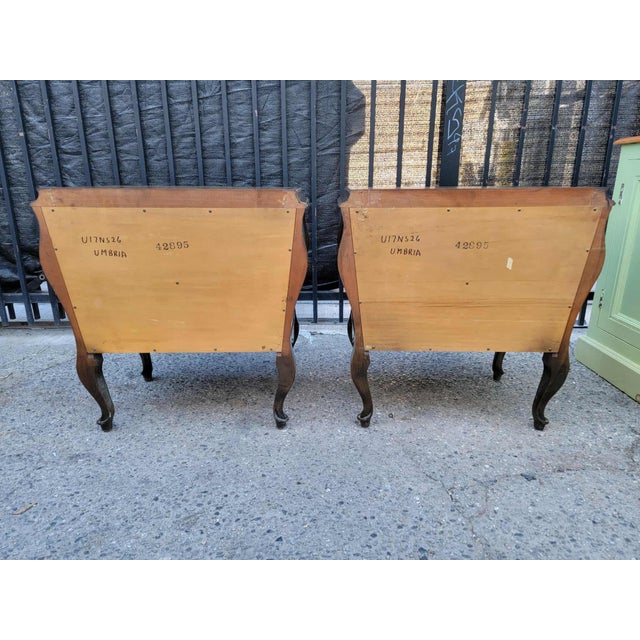 Wood 1970s Two French Provincial Style Wood Bombay Nightstands. For Sale - Image 7 of 18