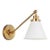 Chapman & Myers by Visual Comfort Studio Wellfleet Single Arm Cone Task Sconce, Matte White & Burnished Brass For Sale