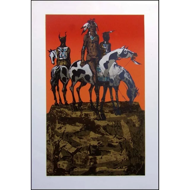 Paper Dean Meeker Vigil Original Signed Intaglio Collagraph Art Artwork For Sale - Image 7 of 8