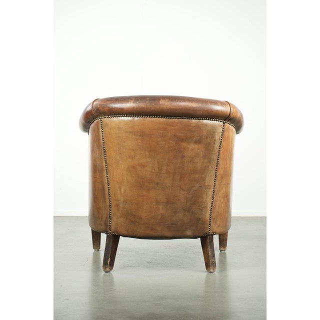 Vintage Sheepskin Club Armchair For Sale - Image 4 of 18