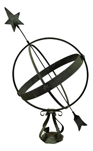 Large Swedish Wrought Iron and Copper Garden Sundial, 1950s
