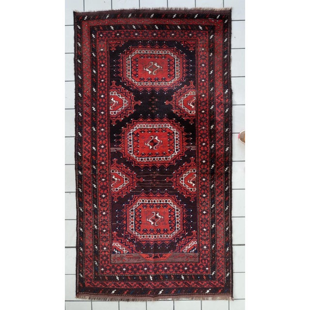 1920s, Antique Hand-Knotted Afghan Baluch Rug 3.8' X 6.9' For Sale - Image 11 of 11