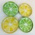 Coastal Boho Chic Lemon-Lime Appetizer or Desert Plates - Set of 4 For Sale - Image 4 of 9