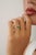 Not Yet Made - Made To Order 14k Gold Contemporary Pear-Shaped Emerald & Diamond Halo Bypass Ring Size 5.5 For Sale - Image 5 of 15