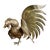 Mid-Century Modern Vintage Sculptural Rooster Figurine in Possibly Brass With Oversized Tail Feathers. For Sale - Image 3 of 10