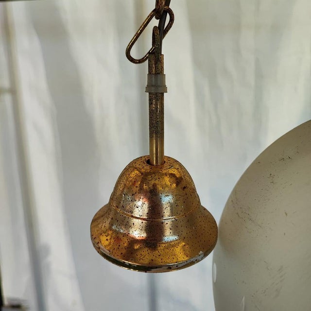 Vintage Worked Glass Bowl Pendant Light, 1970s For Sale - Image 3 of 8