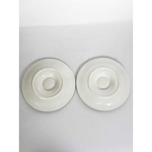 Ceramic White and Green Oyster Plates, France, 1920s, Set of 2 For Sale - Image 7 of 9