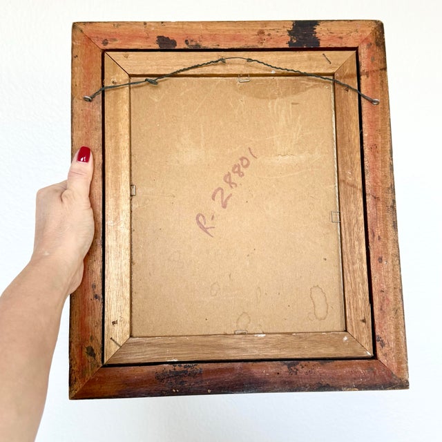 1940s Vintage Modern Impressionist Gold Framed Autumn Forest Impasto Oil Painting MCM For Sale - Image 5 of 7