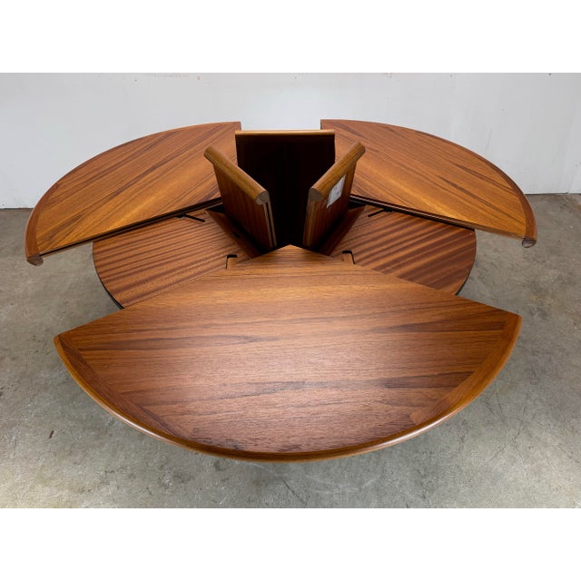 A beautiful, patented circa 1970’s Scovby Danish dining table equipped with a unique extension/expandable system. By...