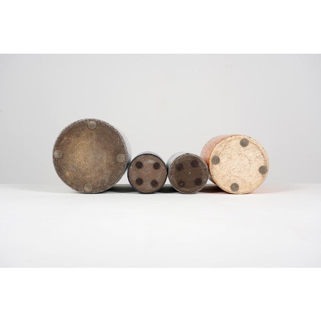 Rouleaux Vases in Chamotte Earth, 1960s, Set of 4 For Sale - Image 6 of 8