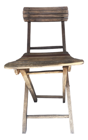 Rustic Folding Wooden Chair 1950s