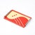 Art Deco Eglomise Graphic Geometric Detailed Tray in Vermillion Red & Yellow For Sale - Image 10 of 17