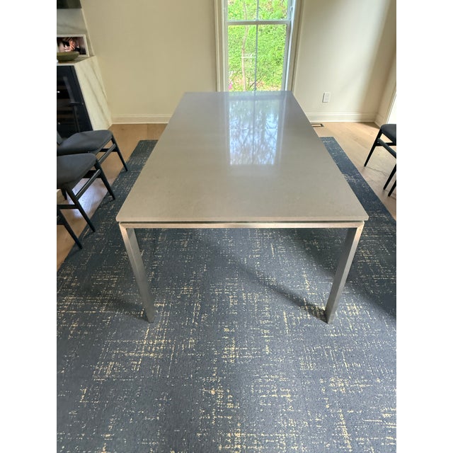 Taupe Room and Board Rand Quartz Dining Room Table For Sale - Image 8 of 13