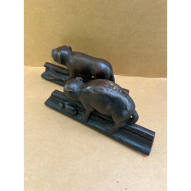 English Medieval Extremely Rare Church Pew Animal Carvings - Set of 2 For Sale - Image 4 of 12