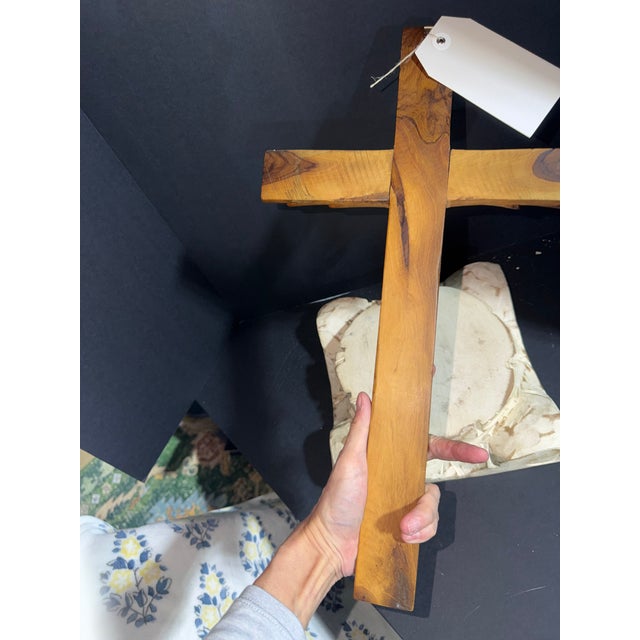 Olive wood cross hand carved in Bethlehem.