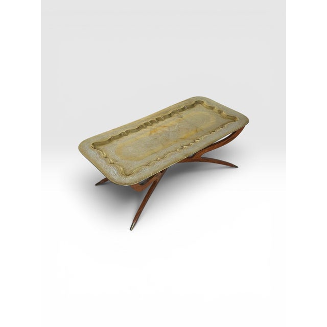 Mid-Century Moroccan Brass Spider Coffee Table For Sale - Image 4 of 16