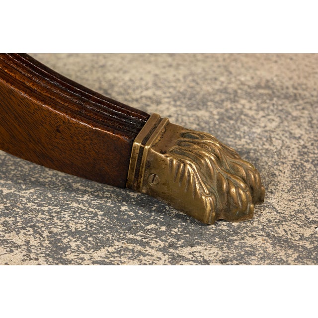 Early 20th Century English Regency Revival Leather Top Center Table For Sale - Image 14 of 18