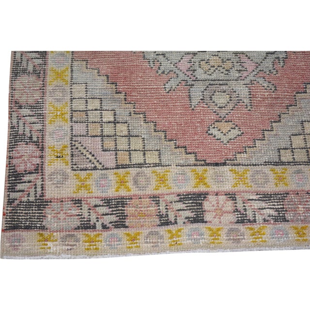 Vintage Turkish Anatolian Hand Knotted Wool Rug, 3'x9'7" For Sale - Image 4 of 4
