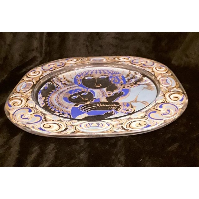 Christmas Wall Plate in Glass by Björn Wiinblad for Rosenthal, 1976, in Very Good conditions. Designed 1970 to 1979 This...